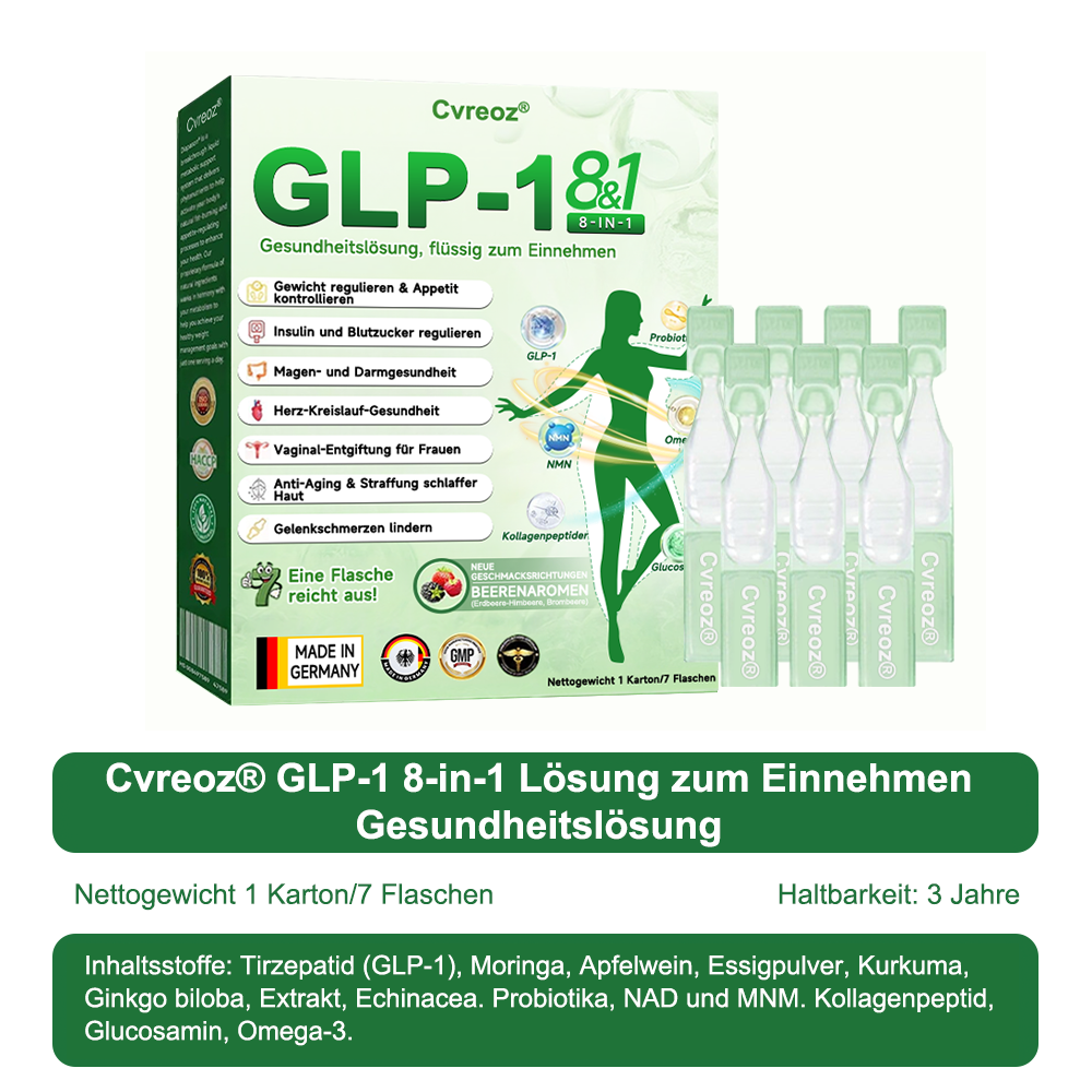 (备注:德国不跑,美国24号跑,其他国家随便)🇩🇪Zertifiziert durch das BfArM 👨🔬 Cvreoz® GLP-1 Acht-in-Eins Gesundheitslösung zum Einnehmen 🍀 Geeignet bei Fettleibigkeit, Herz-Kreislauf-Gesundheit, Diabetes, Schlafapnoe, Gelenkproblemen und mehr