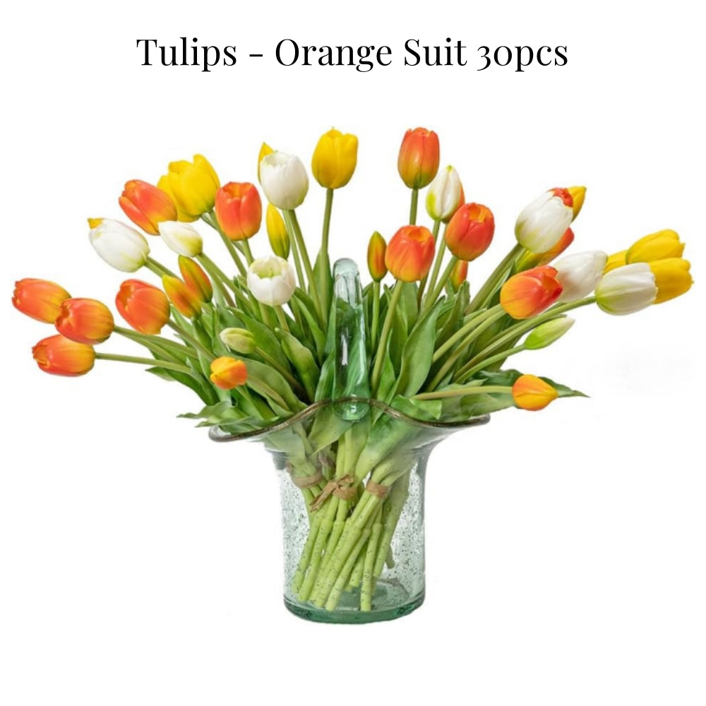 On Saleš„Artificial Tulips Flowers - Real Touch Latex Bouquet - UV resistant, Waterproof,Windproof