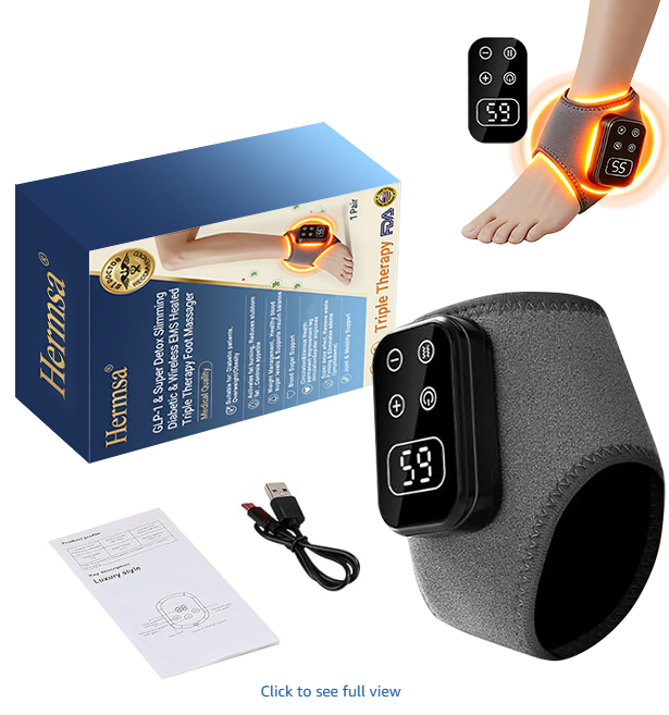 Hermsa® GLP-1 & Super Detox Slimming Diabetic & Wireless EMS Heated Triple Therapy Foot Massager ✅ Supports weight management, heart health, diabetes, gut & women’s health, while firming skin & boosting energy.