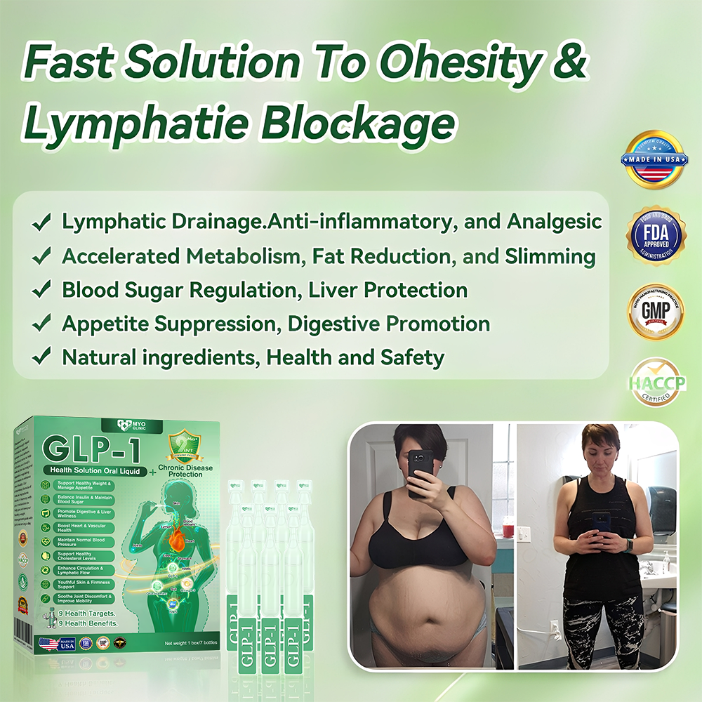 Official Store | Myo Clinic GLP-1 9-IN-1 Slim & Healthy Oral Solution(Once a day, visible results in 7 days) Supports obesity, cardiovascular health, diabetes, sleep apnea, gut health, joint issues, while also firming the skin and boosting energy