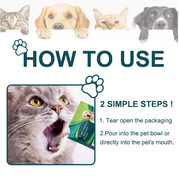 Vivireal® Pet Supplement: 100 billion CFU probiotics. Supports dental, digestive, bone & joint health. Helps relieve diarrhea, anxiety, pain, stress, sleep issues, arthritis, osteoporosis, and seizures.