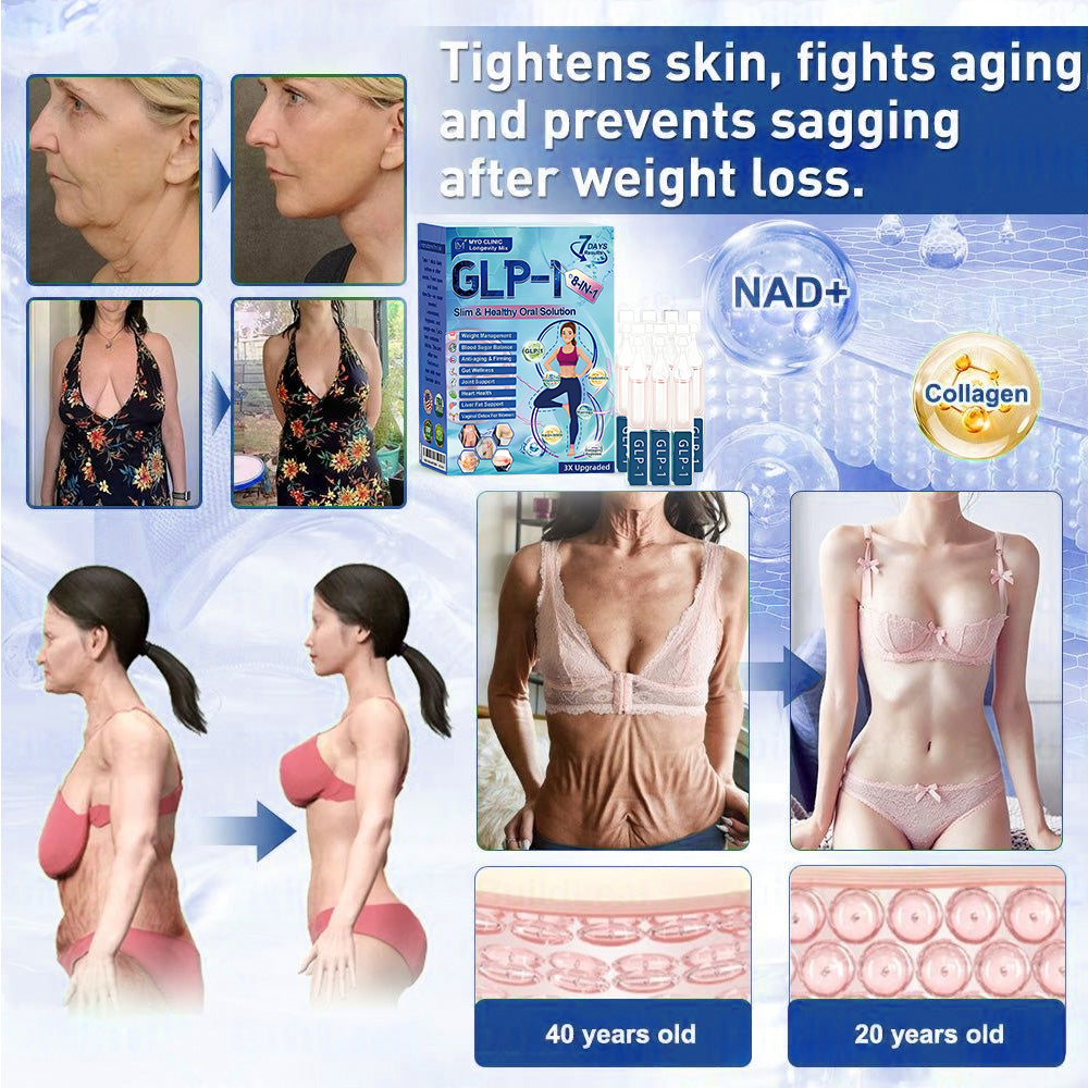 CVS Online Store | Myo Clinic Longevity GLP-1 8-in-1 Slim & Healthy Oral Solution(Once a day, visible results in 7 days) Supports obesity, cardiovascular health, diabetes, sleep apnea, gut health, joint issues, while also firming the skin