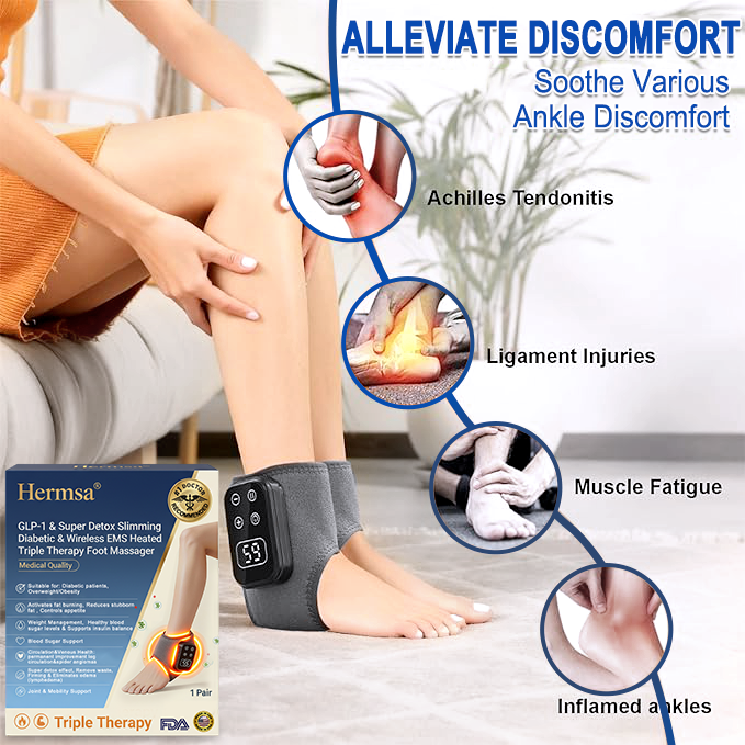 Hermsa® GLP-1 & Super Detox Slimming Diabetic & Wireless EMS Heated Triple Therapy Foot Massager ✅ Supports weight management, heart health, diabetes, gut & women’s health, while firming skin & boosting energy.