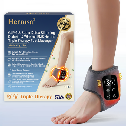 Hermsa® GLP-1 & Super Detox Slimming Diabetic & Wireless EMS Heated Triple Therapy Foot Massager ✅ Supports weight management, heart health, diabetes, gut & women’s health, while firming skin & boosting energy.