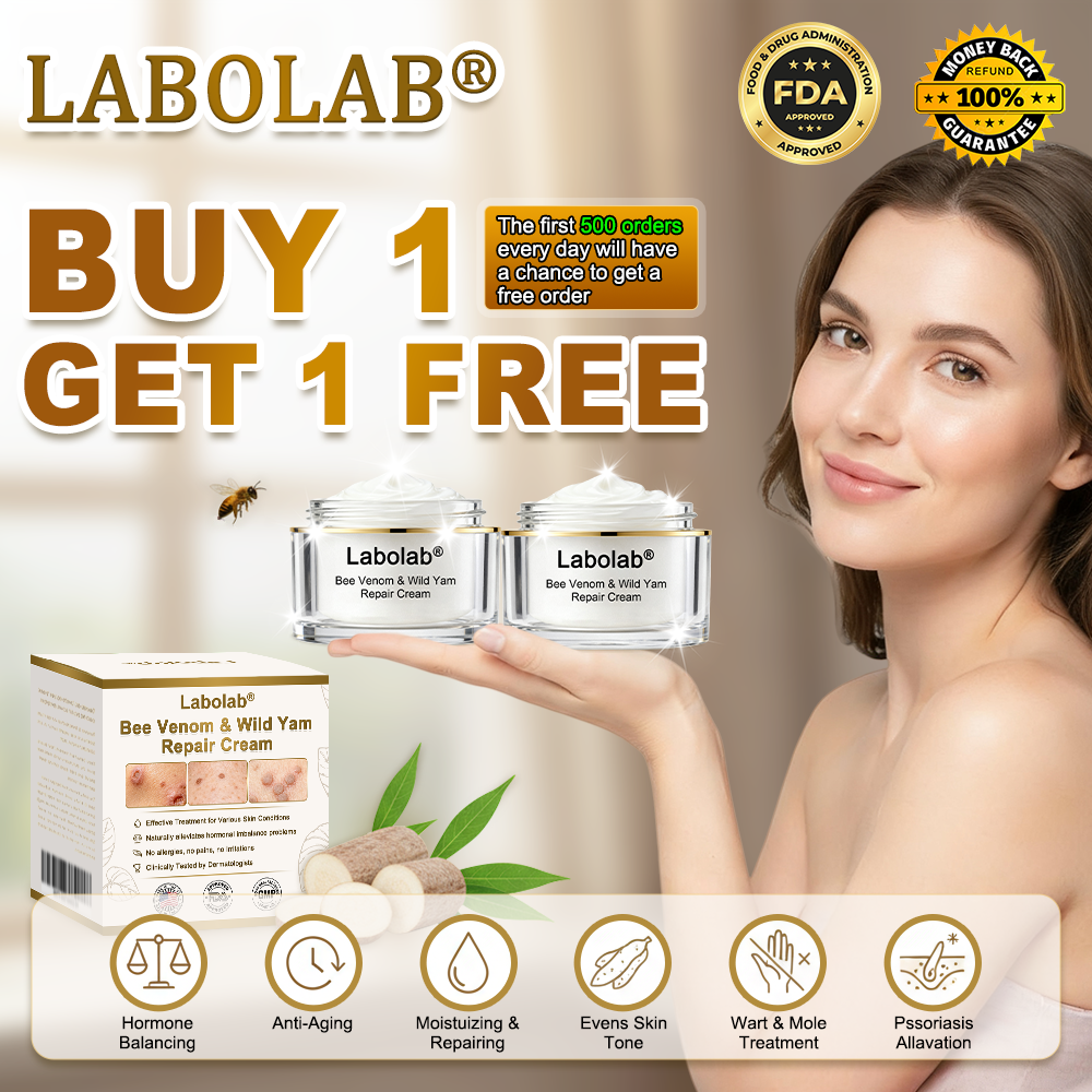 Labolab® USP Bee Venom & Wild Yam Repair Cream For Hormonal Balance, Anti-aging, Hydrating, Skin Repair, Even Tone, Preventing frostbite，Acne and Dark Spot Treatment, Wart and Mole Removal, Psoriasis Relief