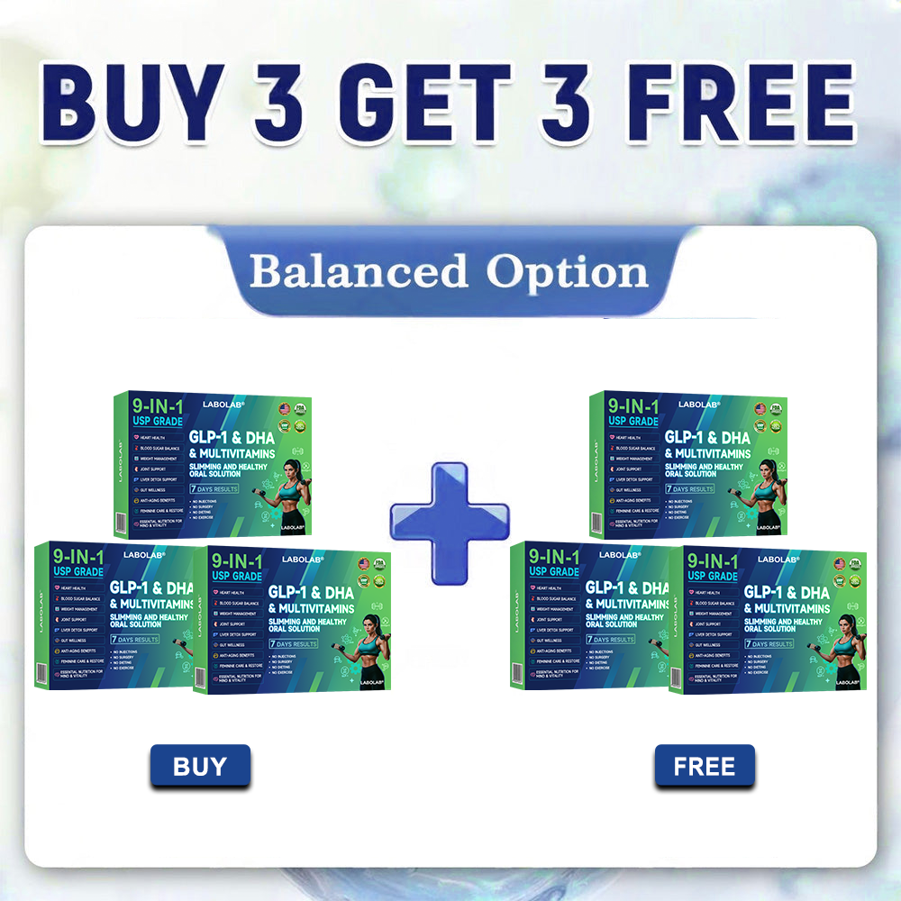 Labolab® GLP-1 & DHA & Multivitamins 9-in-1 USP Grade Slimming & Healthy Oral Solution(Once a day, results in 7 days), With 100 Billion CFU Active Probiotics, Supports weight management, heart health, diabetes, gut & women’s health, while firming skin.