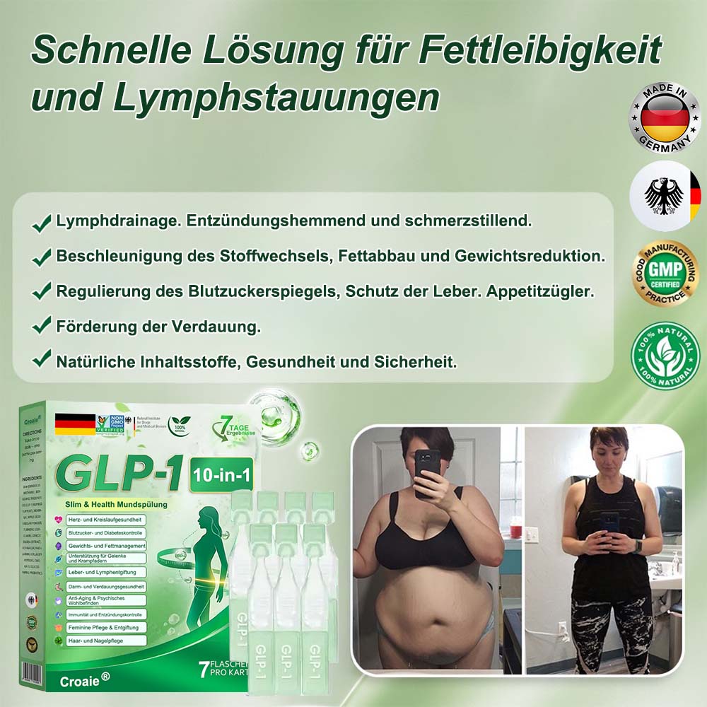 （备注：德国不跑，美国24号跑，其他国家随便）CROAIE® GLP-1 10-IN-1-Gesundheitslösung zum Einnehmen (nur einmal täglich, sichtbare Veränderungen in 7 Tagen) 💪 Bei Fettleibigkeit, Herz-Kreislauf-Gesundheit, Diabetes, Schlafapnoe, Darmgesundheit, Gelenkproblemen und mehr