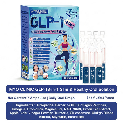 CVS Online Store | Myo Clinic Longevity GLP-1 8-in-1 Slim & Healthy Oral Solution(Once a day, visible results in 7 days) Supports obesity, cardiovascular health, diabetes, sleep apnea, gut health, joint issues, while also firming the skin
