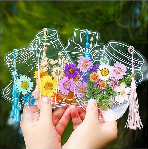 LAST DAY 85% OFF🔥Transparent Dried Flower Bookmarks