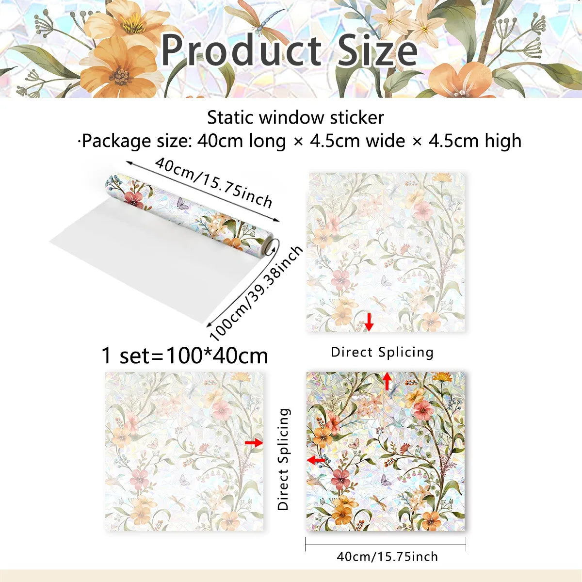 Last Day Sale 🔥85% OFF - 💐Colorful Floral Bouquet Window Sticker🖼️(Cut to size freely)