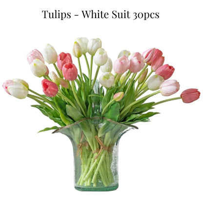 On Sale🔥Artificial Tulips Flowers - Real Touch Latex Bouquet - UV resistant, Waterproof,Windproof